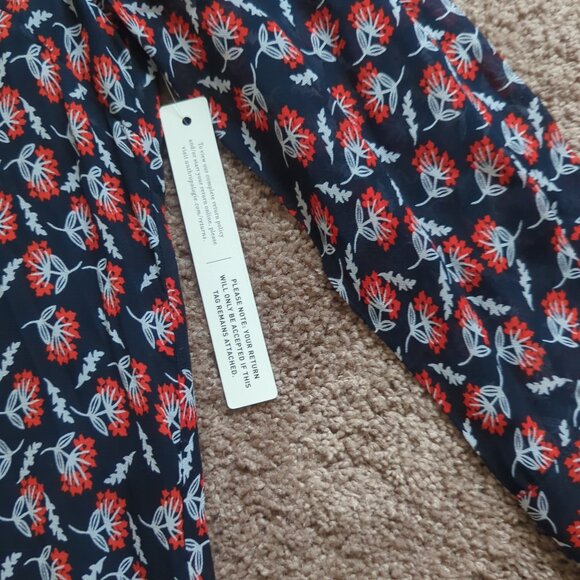 NWT Anthropolgie Floral Stellar Midi Dress Navy Red Size 4 - Picture 5 of 9